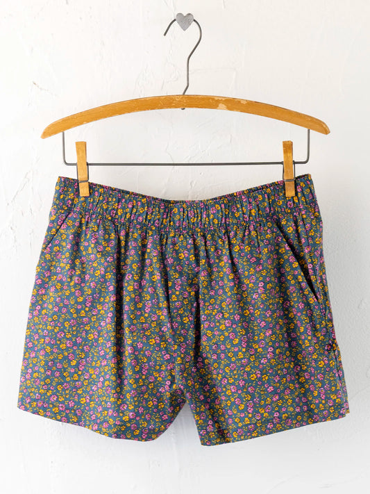 Mix & Match Cotton Pajama Shorts - Mari Ditsy Navy