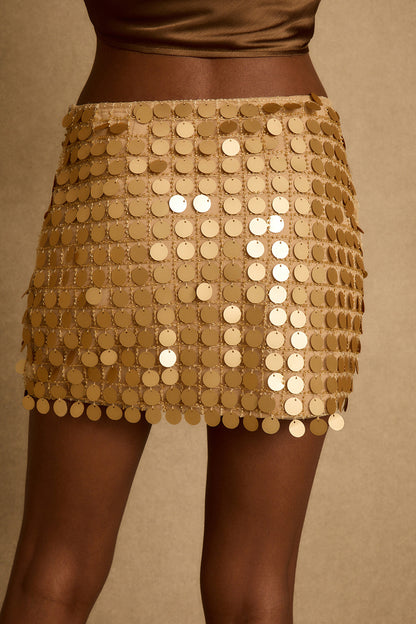 Miramar Gold Payette Mini Skirt