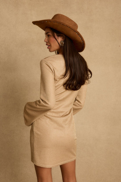 Nerina Gold Lurex Mini Dress