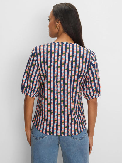 NZT Elbow Sleeve Reef Stripe V-Neck Tee