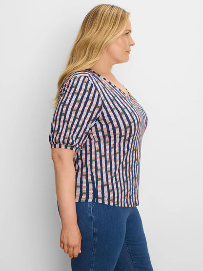 NZT Elbow Sleeve Reef Stripe V-Neck Tee