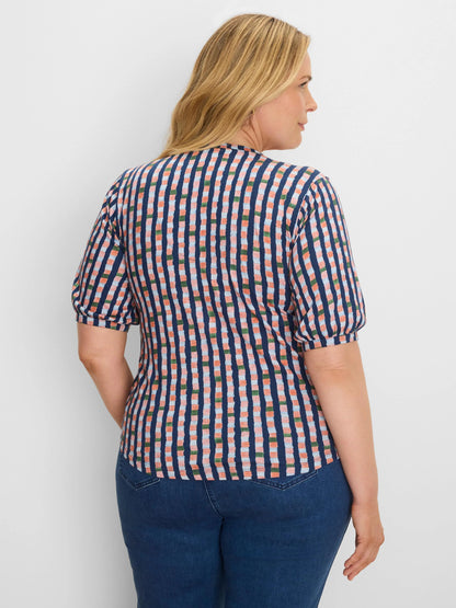 NZT Elbow Sleeve Reef Stripe V-Neck Tee