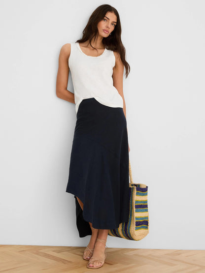 NZT Ruffle Neck Cotton Slub Layer Tank