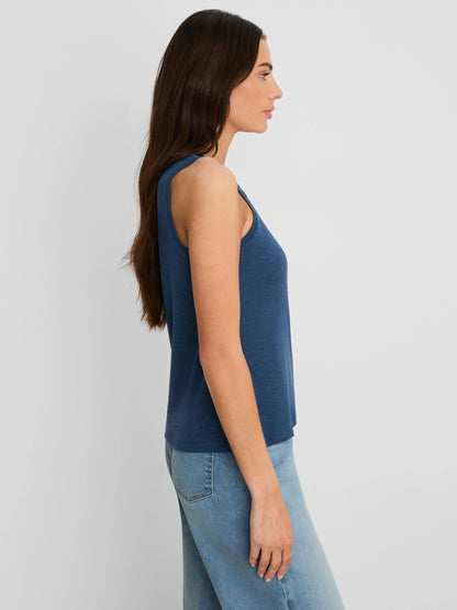 NZT Ruffle Neck Cotton Slub Layer Tank