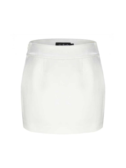 Emilia Satin Skirt (White) (Final Sale)