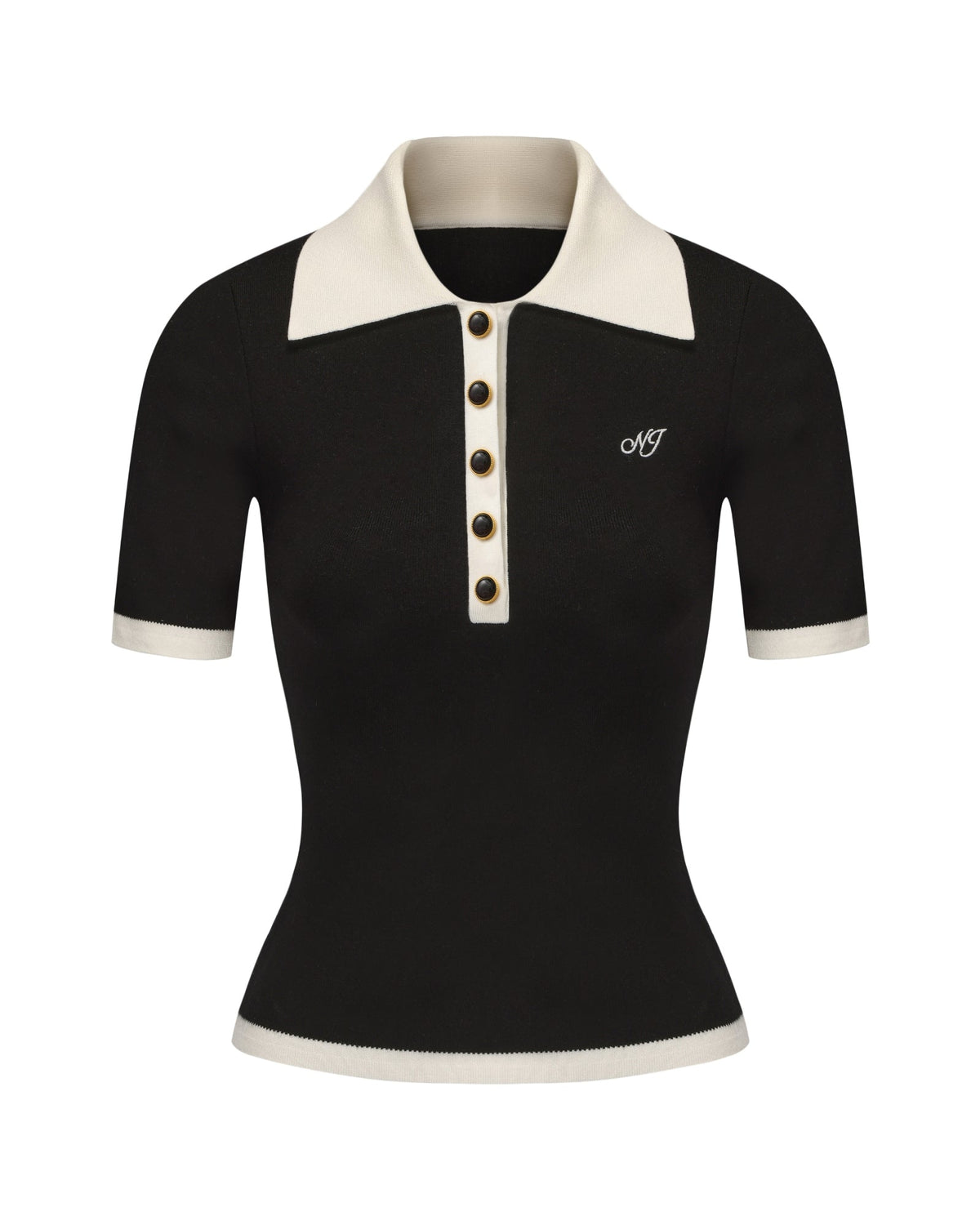 Hazel Polo Top (Black)