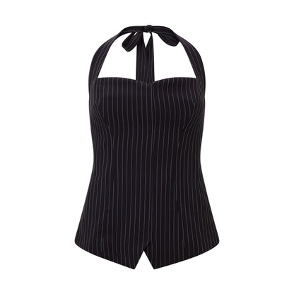 Pinstripe Halter Top