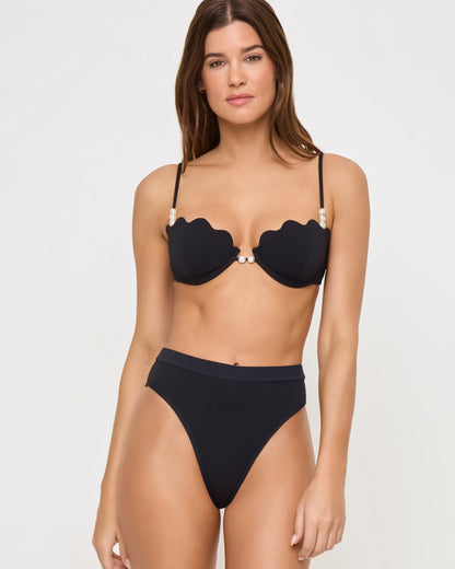 Sunrise Shell Bikini Top - Black