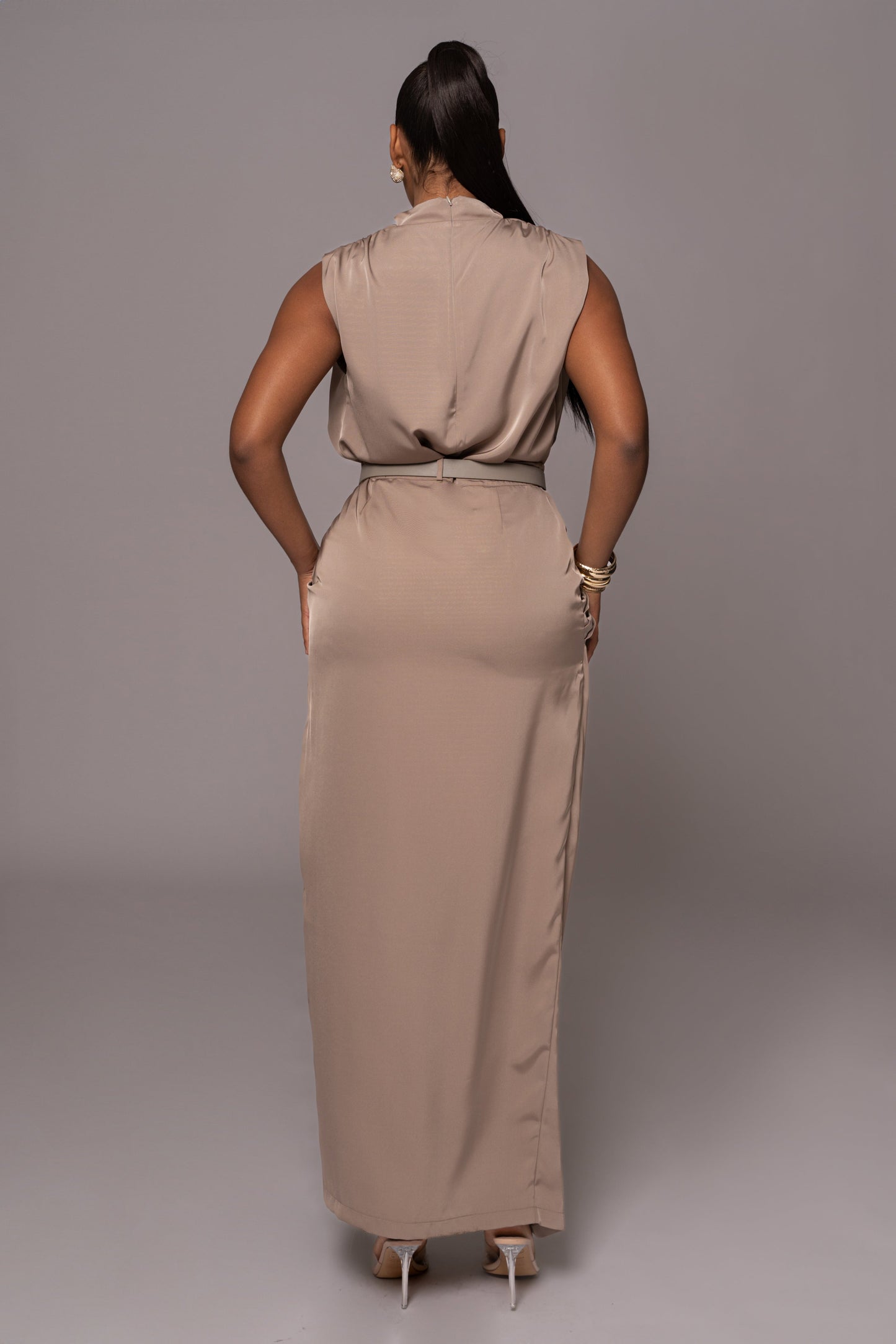 Beige Jamila Drape Skirt