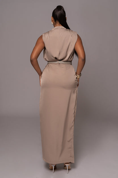 Beige Jamila Drape Skirt