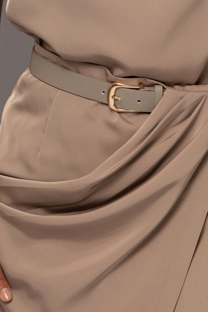 Beige Jamila Drape Skirt
