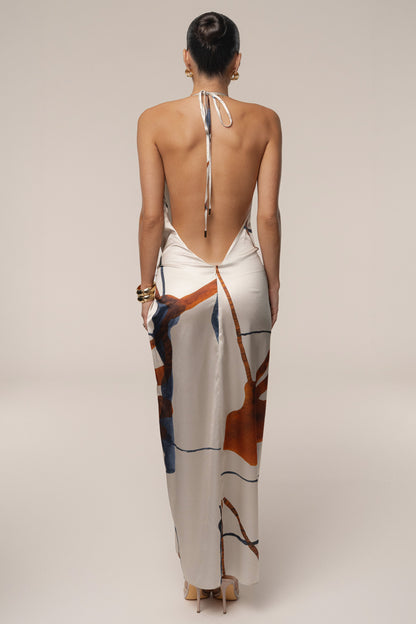 Ivory Malibu Satin Midi Dress