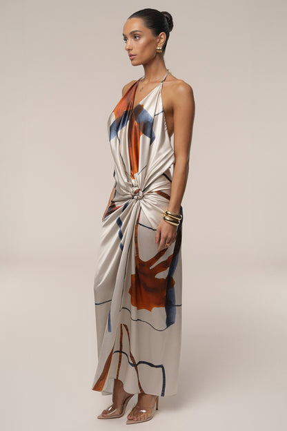 Ivory Malibu Satin Midi Dress