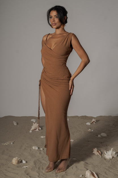 Pecan Dreaming Of Summer Linen Dress