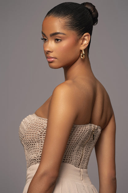 Natural Want It All Crochet Bustier