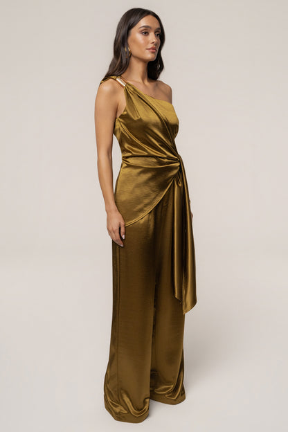 Olive Palmera Satin Top