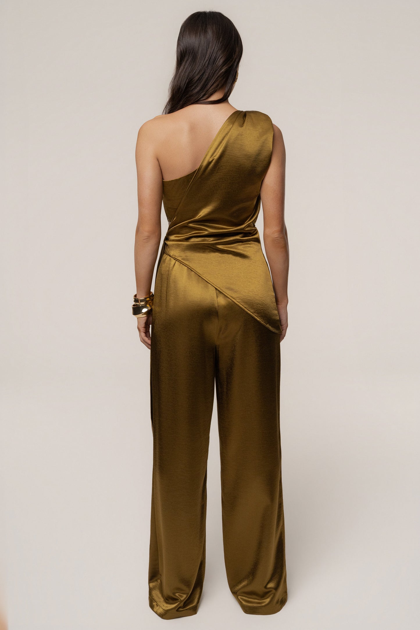 Olive Palmera Satin Top