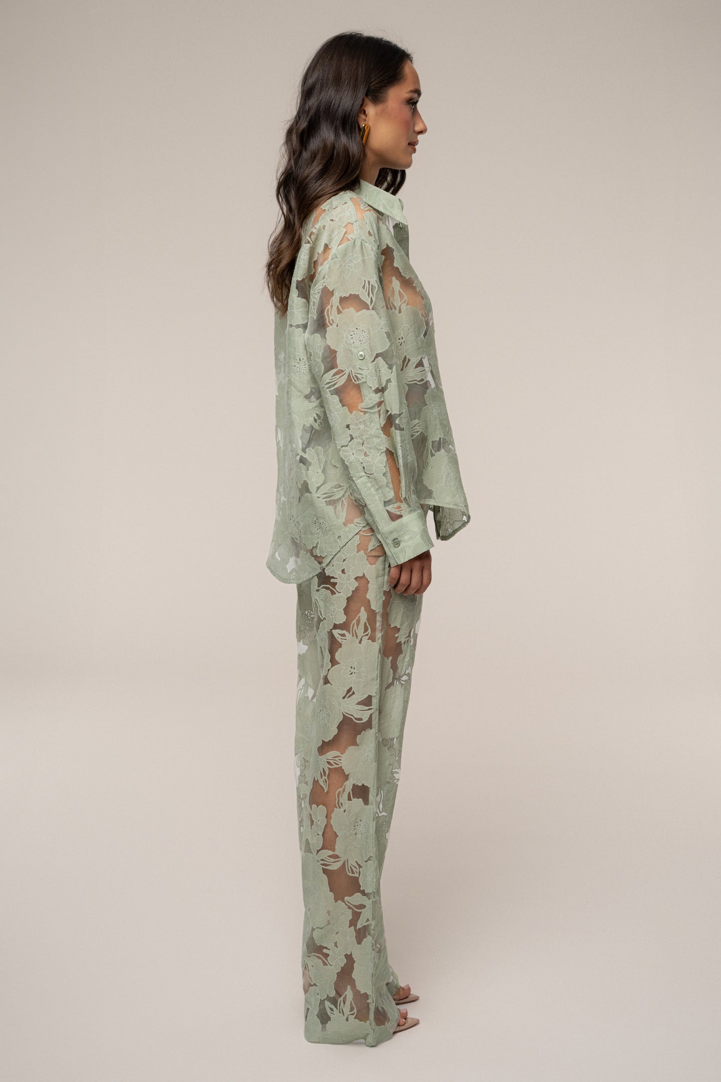 PRE-ORDER Sage Organza Floral Pant