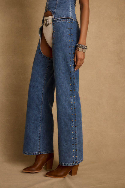 Revelry Studded Denim Chaps