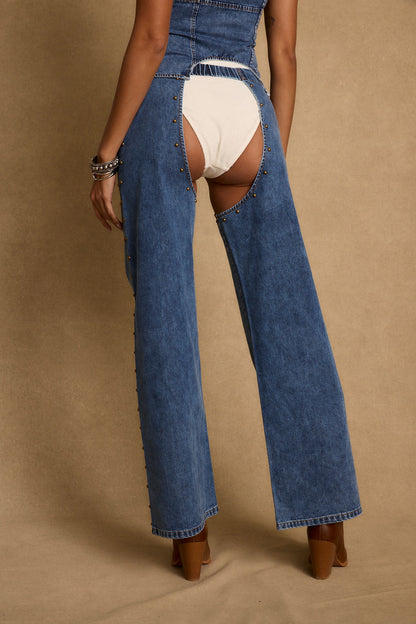 Revelry Studded Denim Chaps
