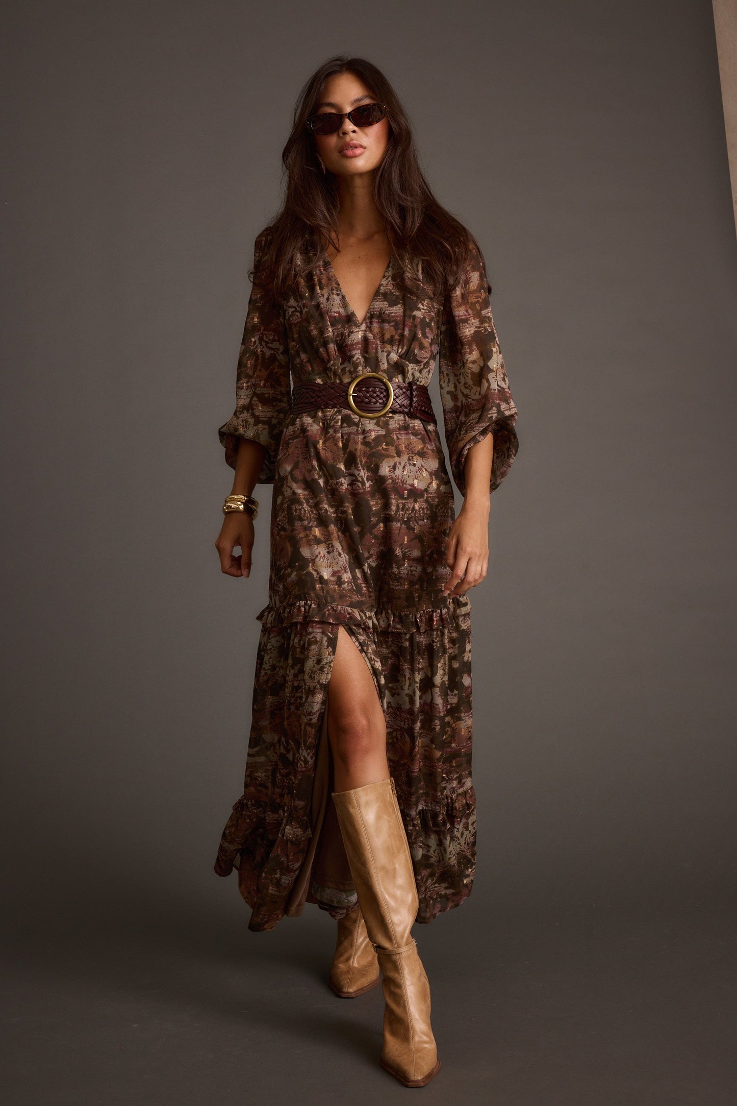 Raindance Floral Long Sleeved Maxi Dress