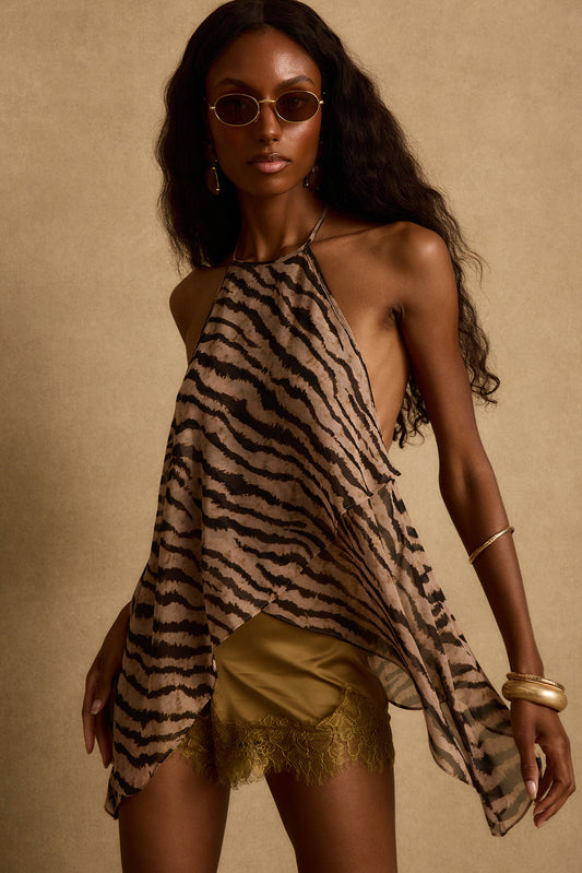Rayna Tiger Stripe Halter Top