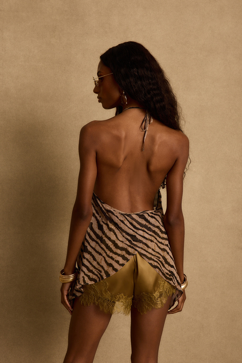 Rayna Tiger Stripe Halter Top