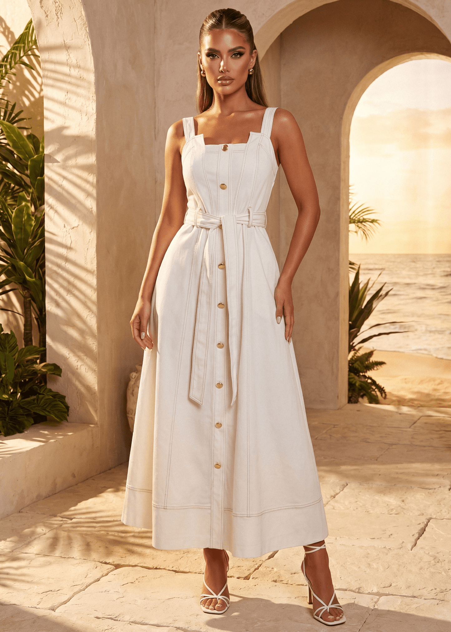 Rich Thoughts Maxi Dress - Ivory