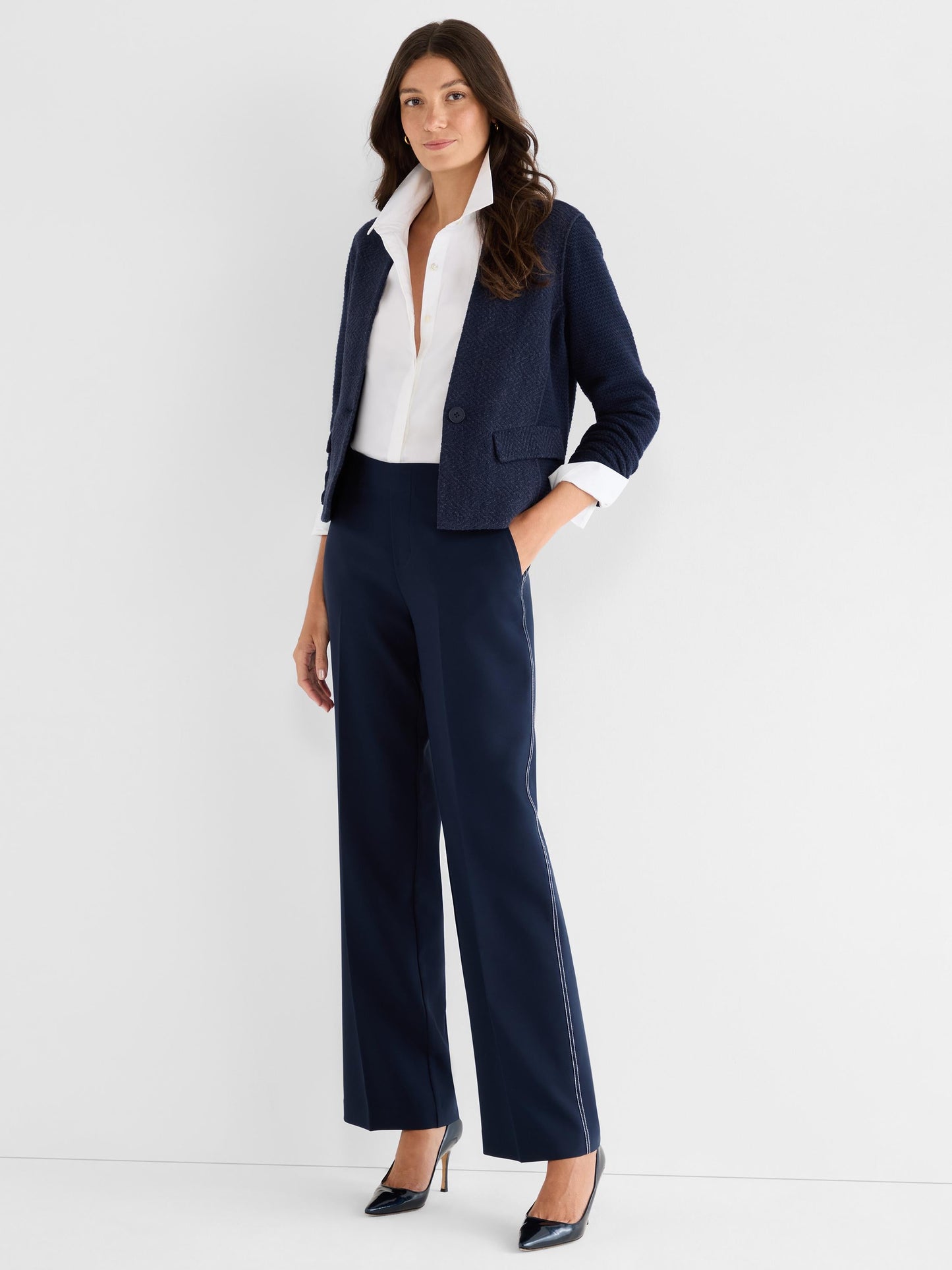 Lenox Wide Leg Accent Stitch Pant