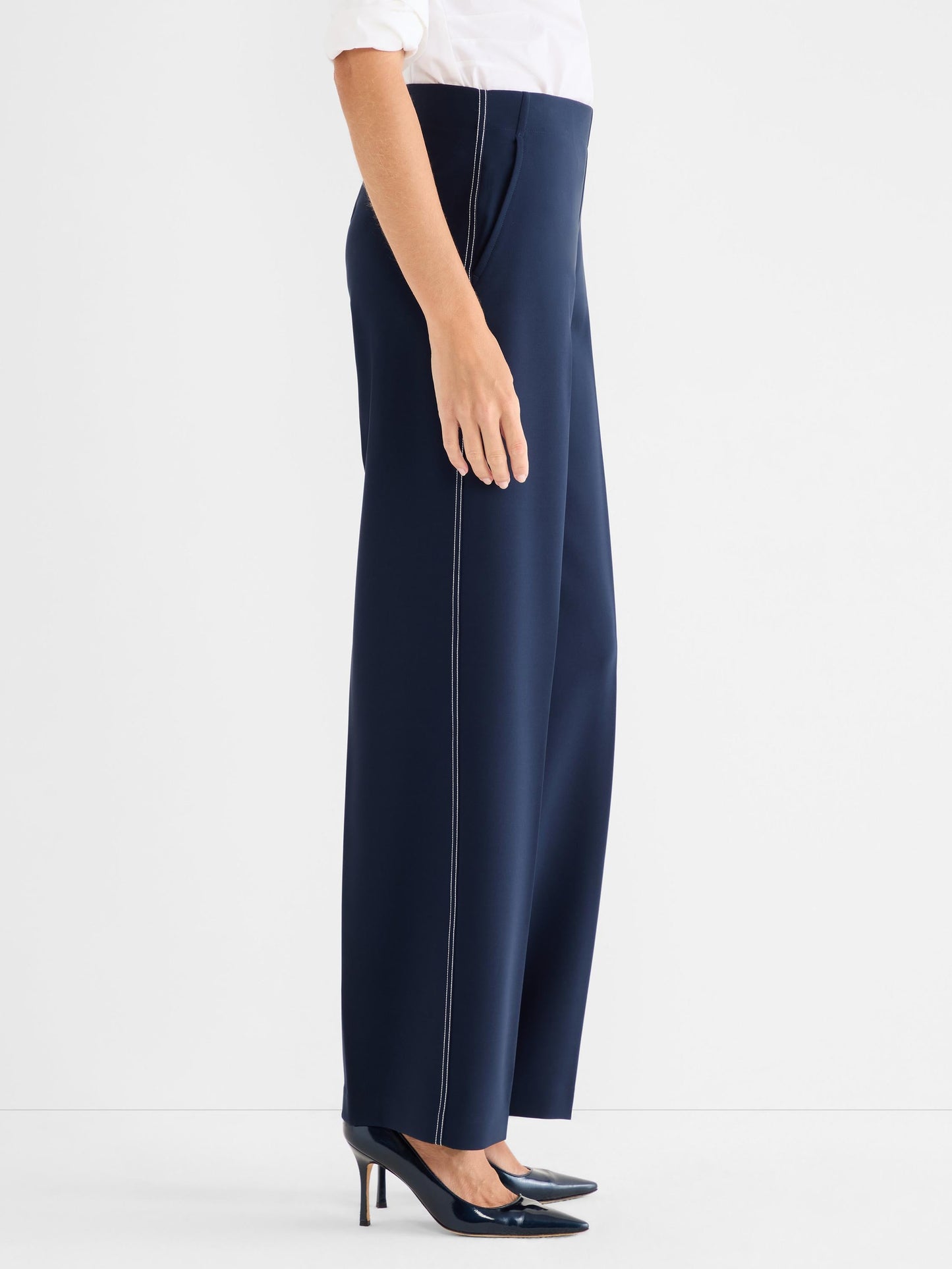 Lenox Wide Leg Accent Stitch Pant