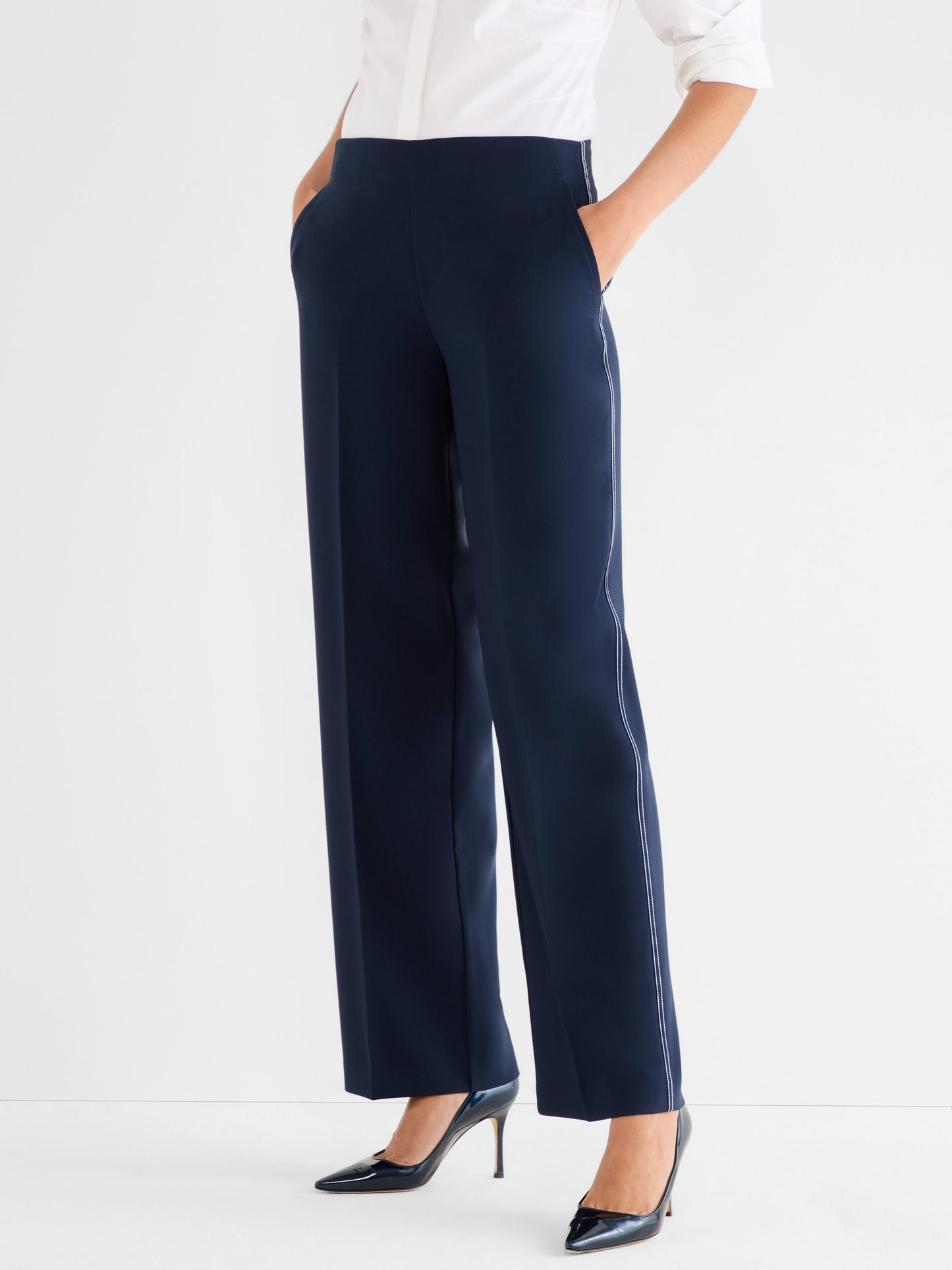 Lenox Wide Leg Accent Stitch Pant
