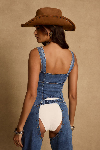 Sabine Denim Corset Top