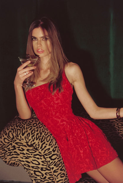 Scarlet Rouge Drop Waist Micro Mini Dress