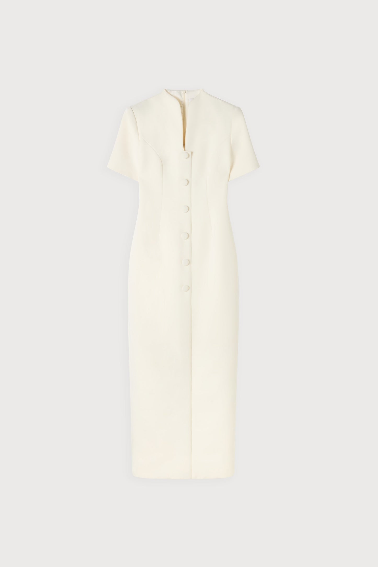 Cotton Mix Button Midi Dress