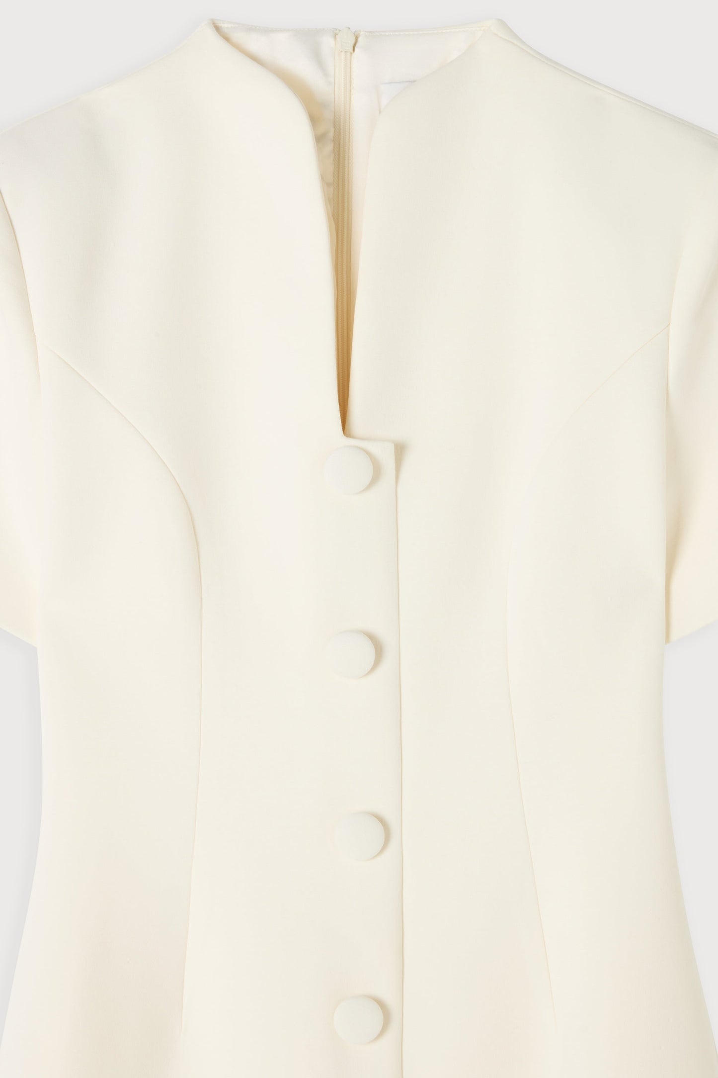 Cotton Mix Button Midi Dress