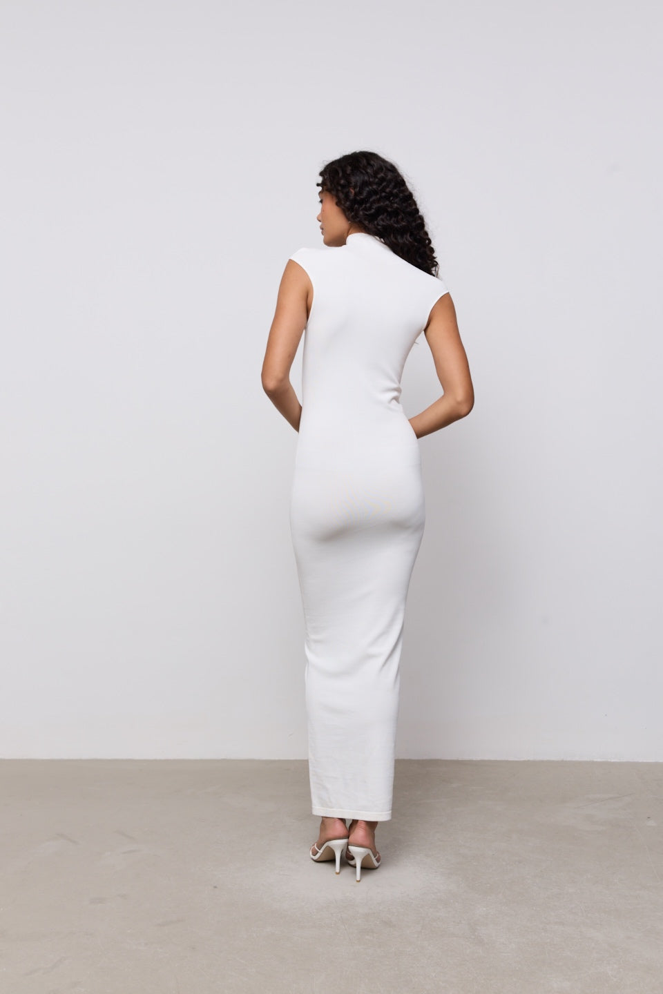 Sheer High Neck Maxi Dress