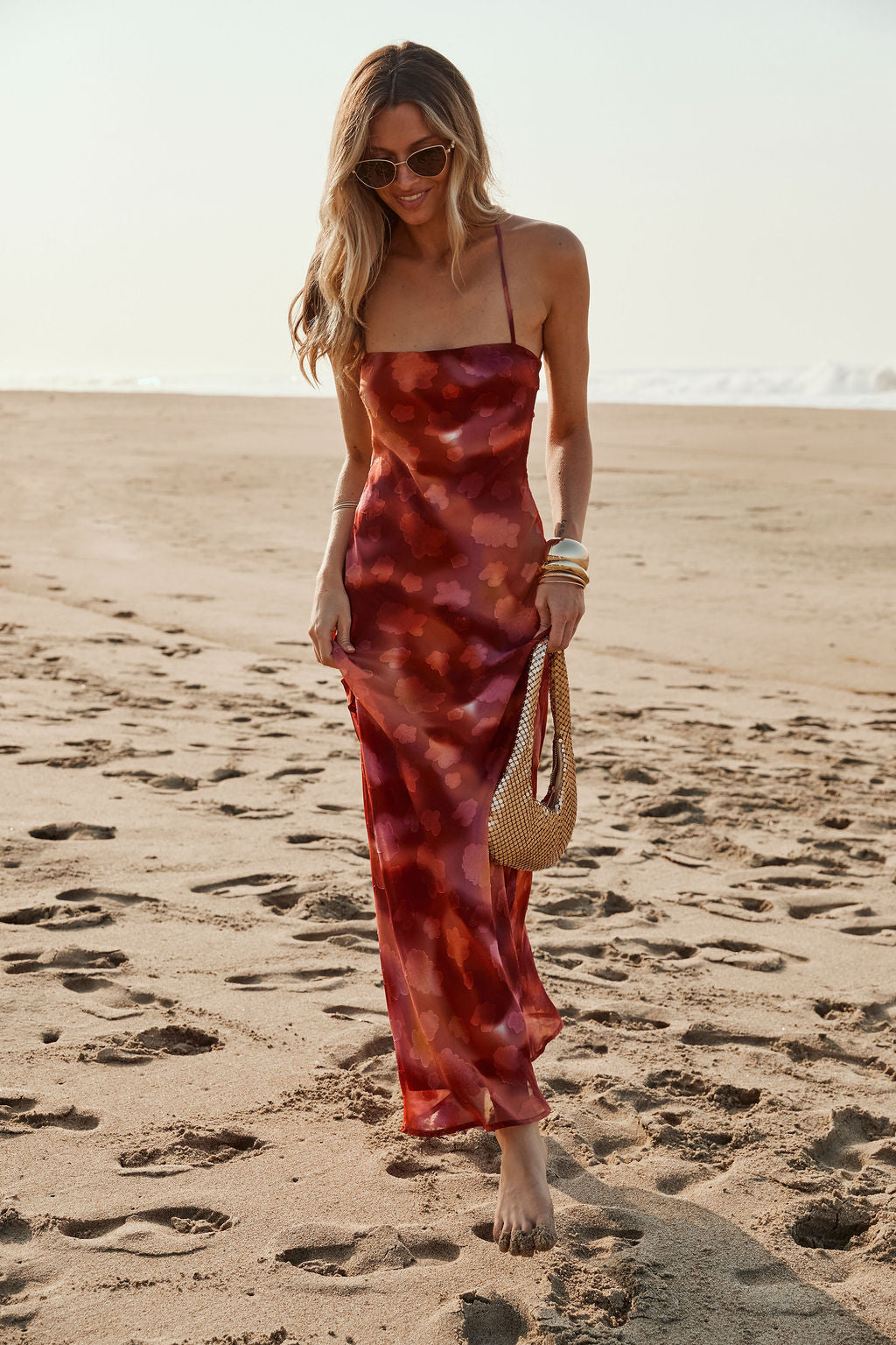 Maris Plum Floral Maxi Dress