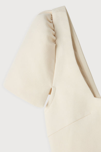 Linen Mix Square Neck Mini Dress
