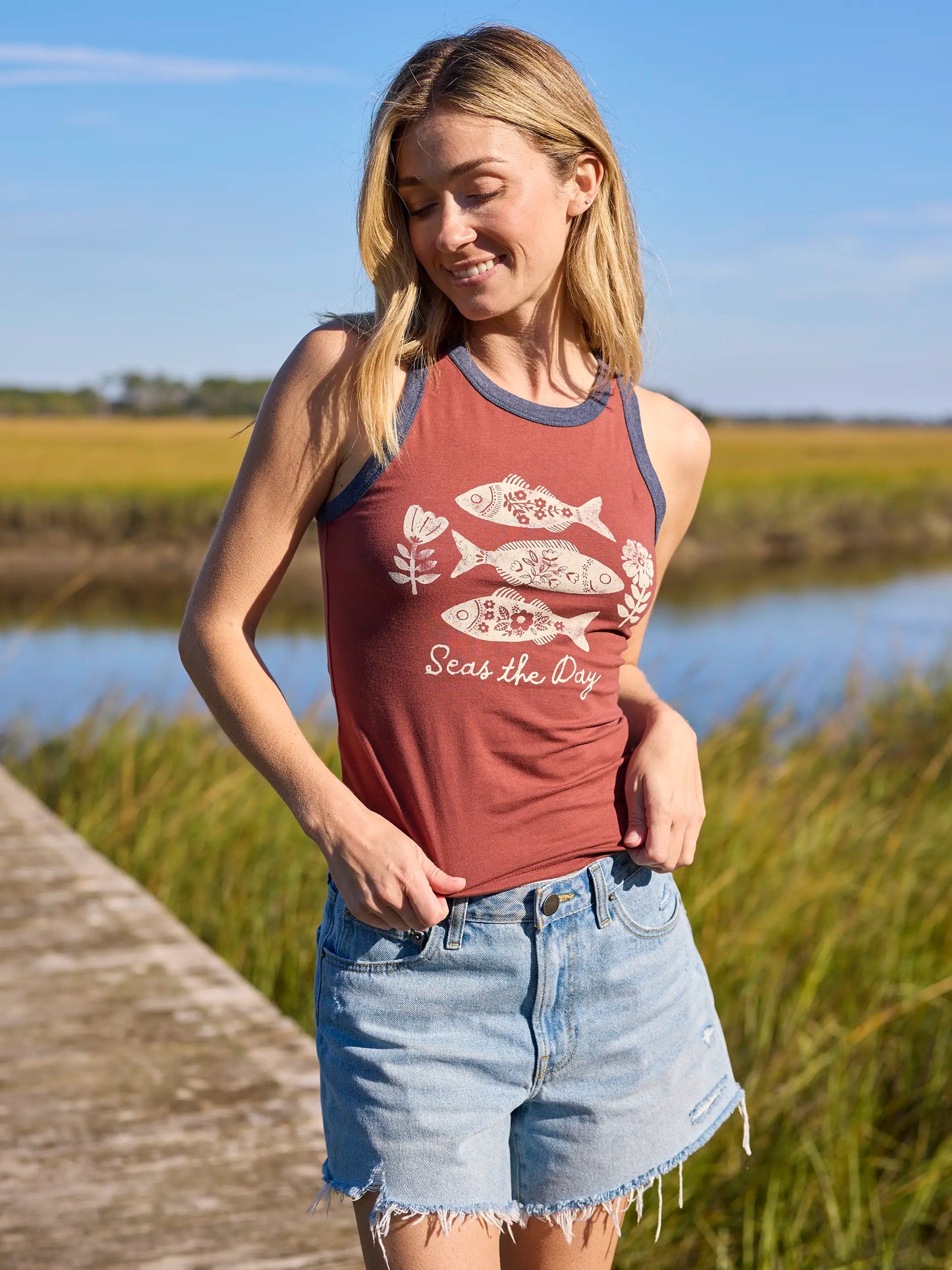 Ringer Tank Top - Seas The Day