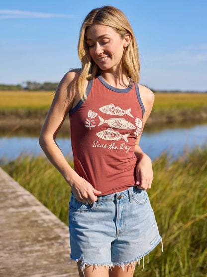 Ringer Tank Top - Seas The Day