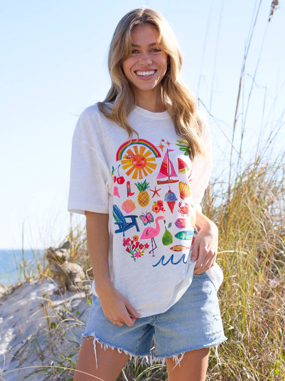 Life Is A Canvas Cotton Tee - Summer Icons
