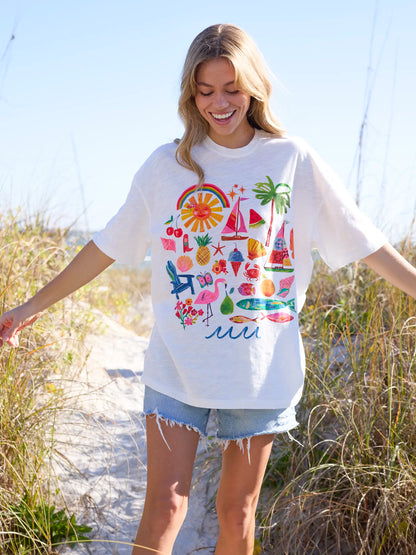 Life Is A Canvas Cotton Tee - Summer Icons
