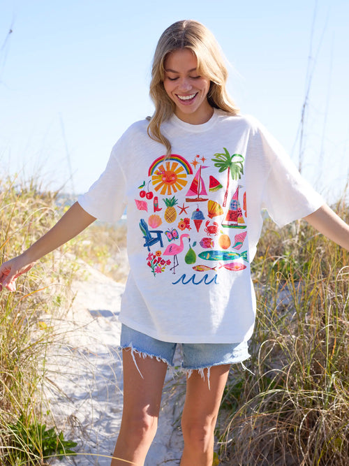 Life Is A Canvas Cotton Tee - Summer Icons