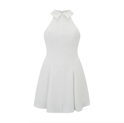 Flowy Collared Mini Dress