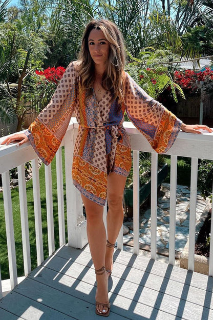 Gold Standard Multicolored Kimono Dress