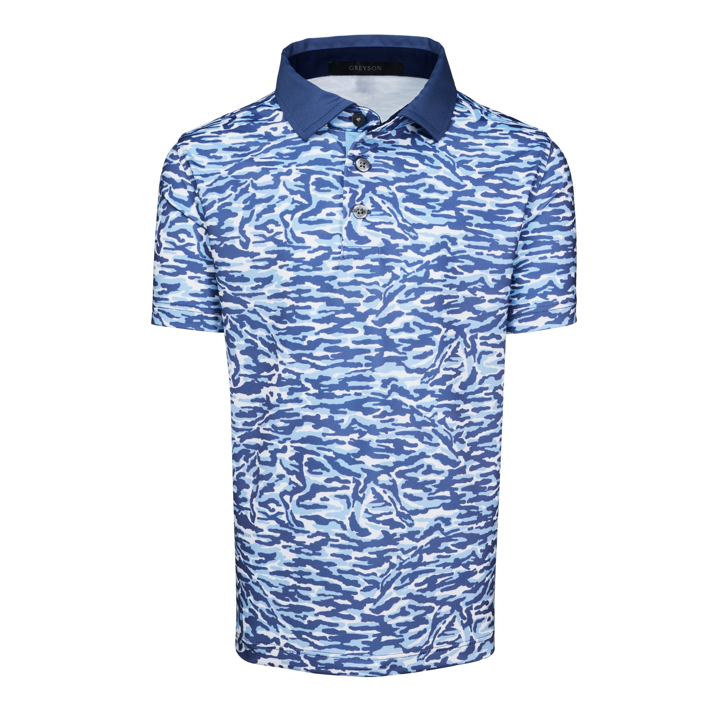 Boy's Stalking Wolf Camo Short Sleeve Polo
