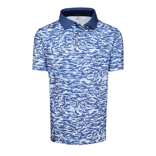 Boy's Stalking Wolf Camo Short Sleeve Polo