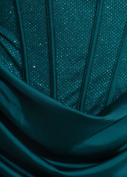 Your Temptation Glitter Mini Dress - Teal