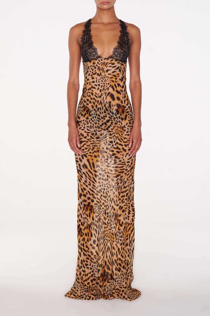 Akima Leopard Slip Dress