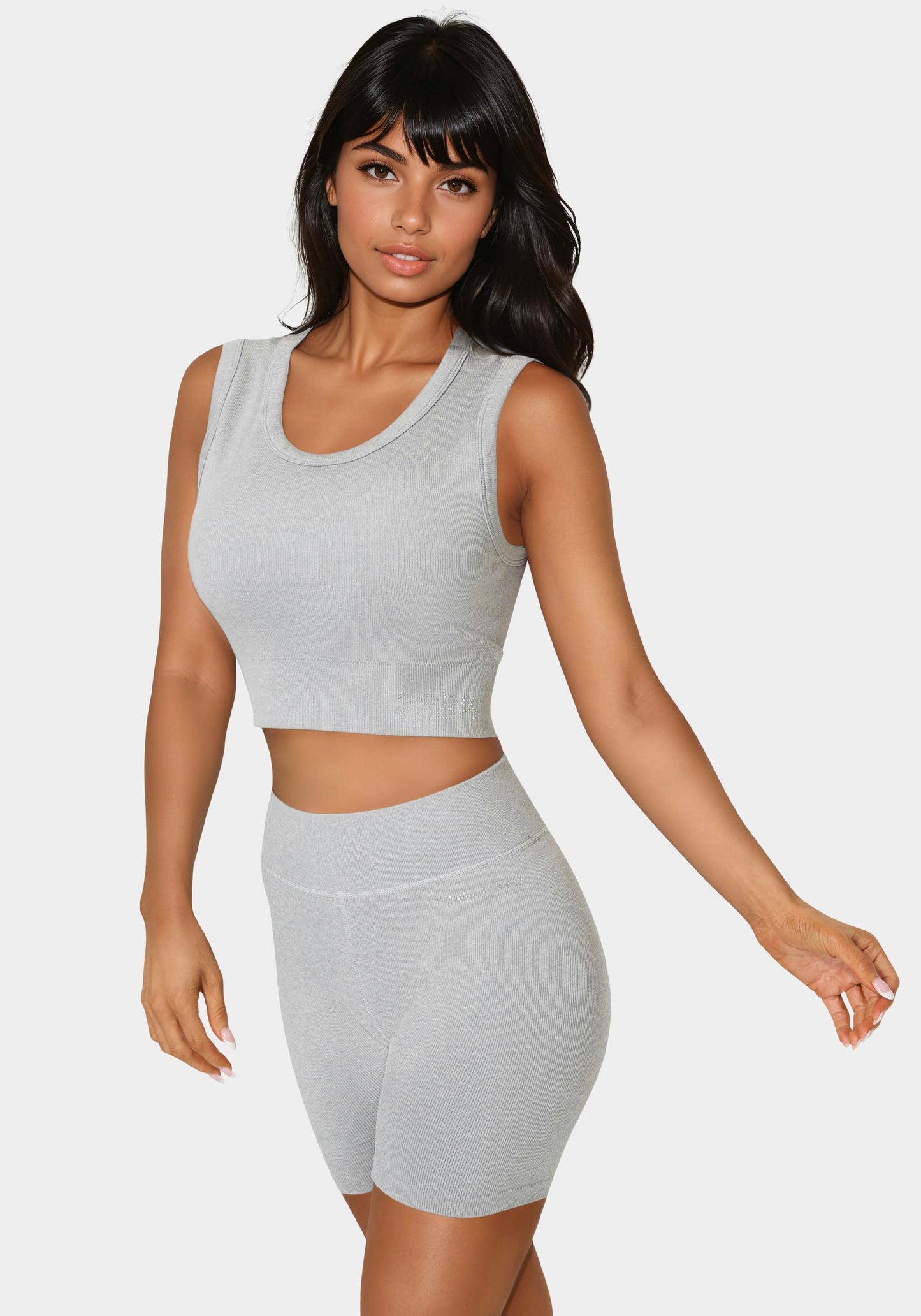 Double Layer Front Seamless Crop Tank